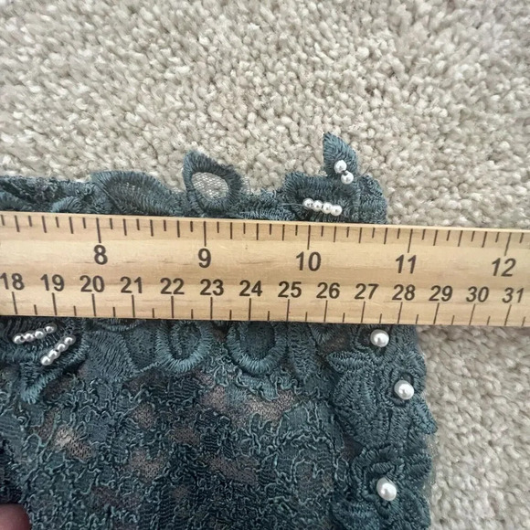 Boys Lie Rose Reverie x Yung Reaper Bottom Green Lace XS Pearl Flare Pant - Picture 12 of 13